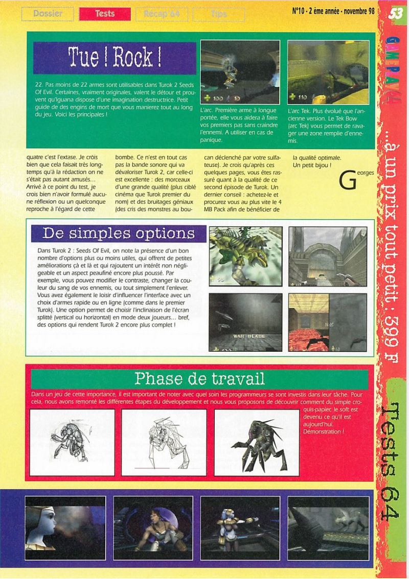 Scan Of The Review Of Turok Seeds Of Evil Published In The Magazine